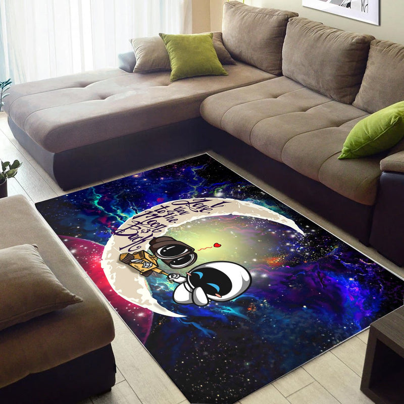 Wall-E Couple Love You To The Moon Galaxy Carpet Rug Home Room Decor Nearkii