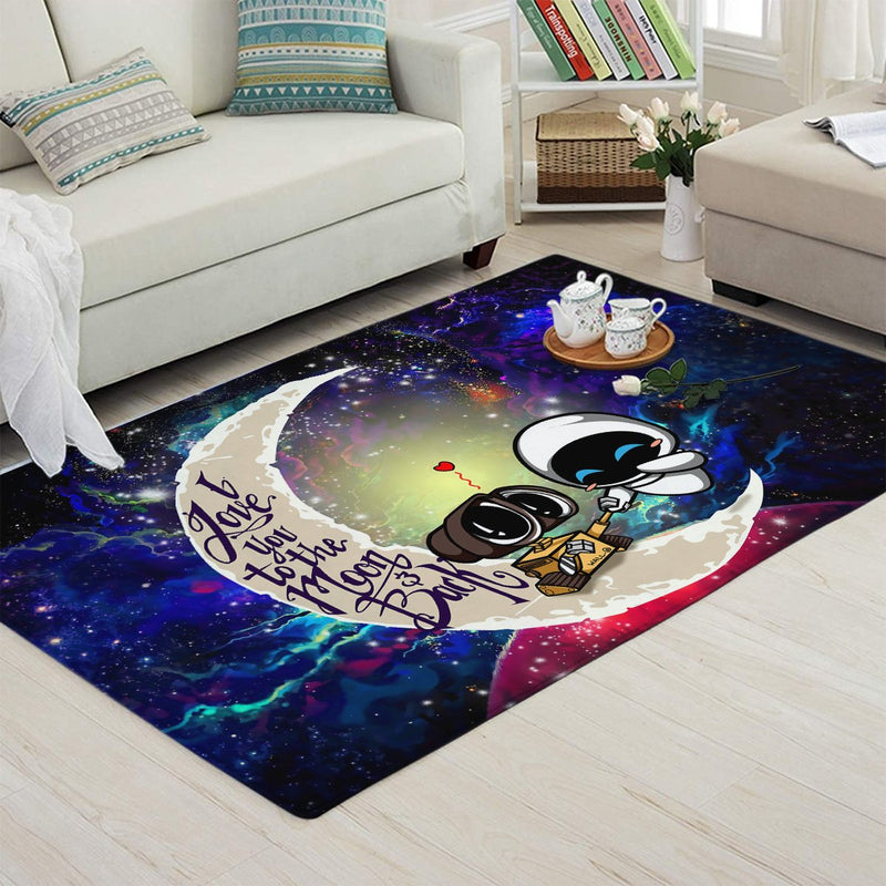 Wall-E Couple Love You To The Moon Galaxy Carpet Rug Home Room Decor Nearkii