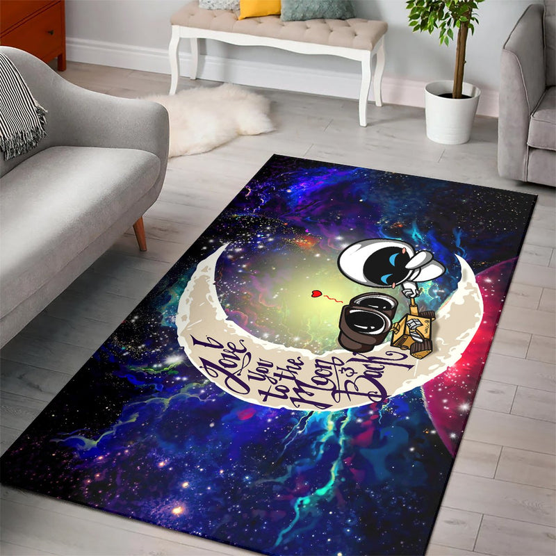 Wall-E Couple Love You To The Moon Galaxy Carpet Rug Home Room Decor Nearkii