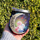 Ram And Rem Rezero Love You To Moon And Back Premium Wine Tumbler Nearkii