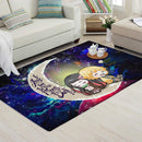 Zenitsu And Nezuko Chibi Demon Slayer Love You To The Moon Galaxy Carpet Rug Home Room Decor Nearkii
