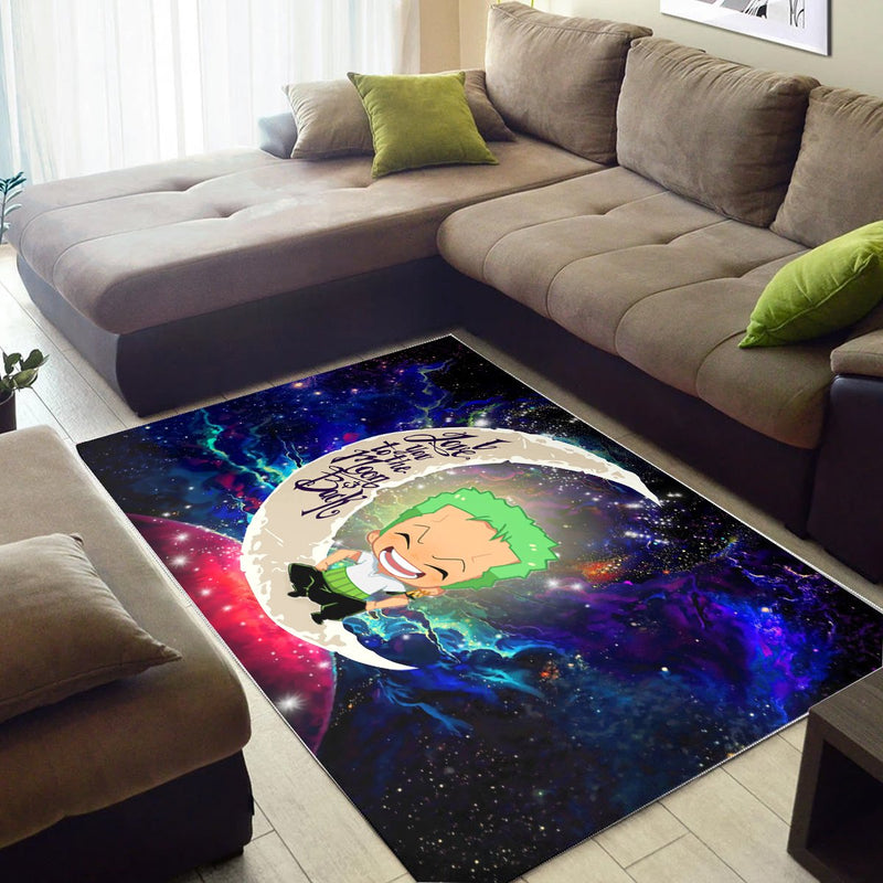 Zoro One Piece Love You To The Moon Galaxy Carpet Rug Home Room Decor Nearkii