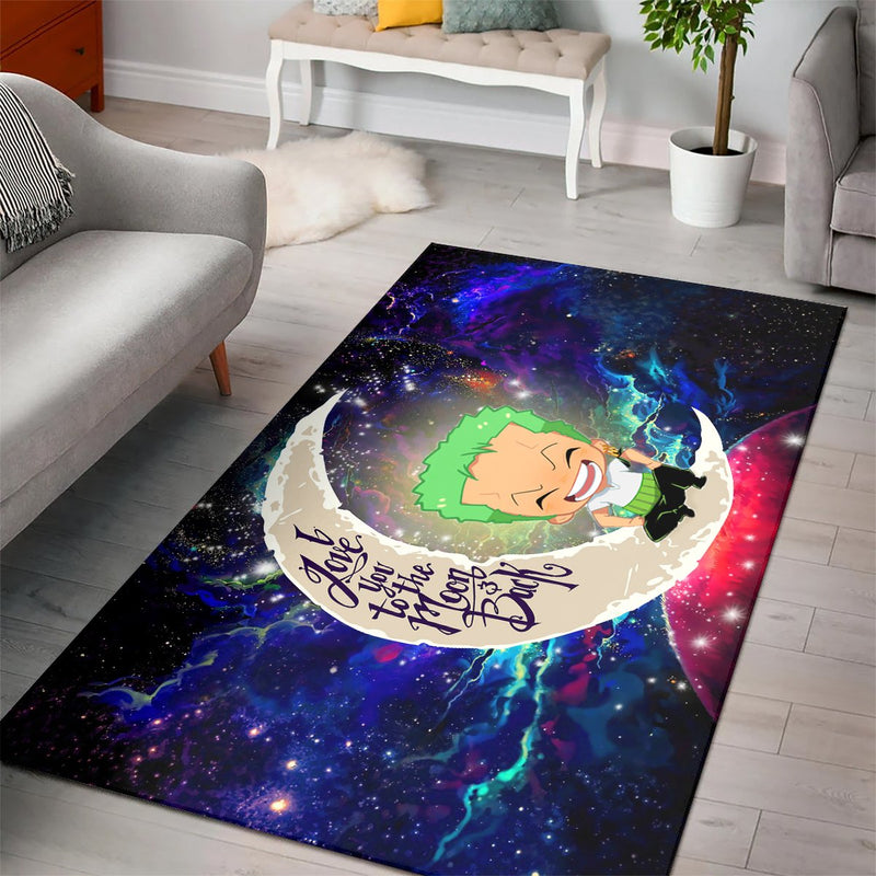 Zoro One Piece Love You To The Moon Galaxy Carpet Rug Home Room Decor Nearkii