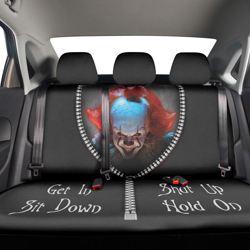 Pennywise IT Horror Movies Get In Sit Down Shut Up Hold On Funny Car Back Seat Covers Decor Protectors Nearkii