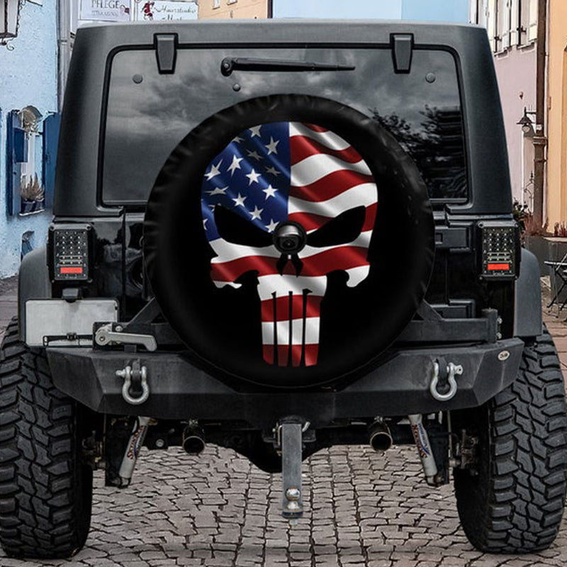 Skull America Jeep Car Spare Tire Cover Gift For Campers Nearkii