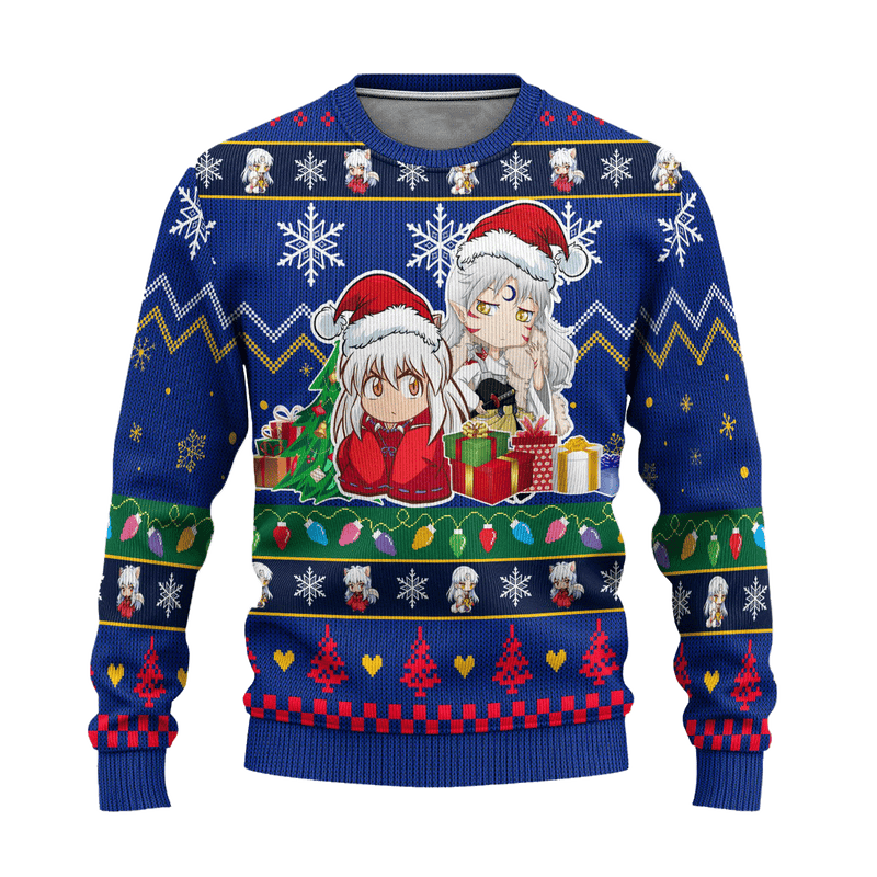 Inuyasha x Sesshomaru Anime Ugly Christmas Sweater InuYasha Xmas Gift Nearkii