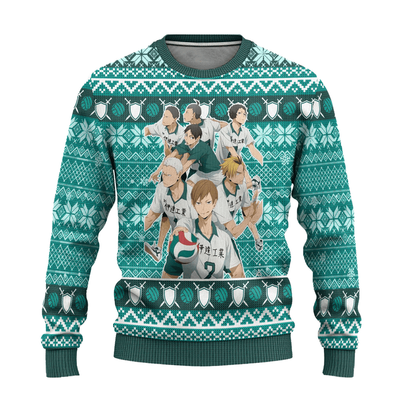 Date Tech High Ugly Christmas Sweater Haikyuu Anime Xmas Gift Nearkii