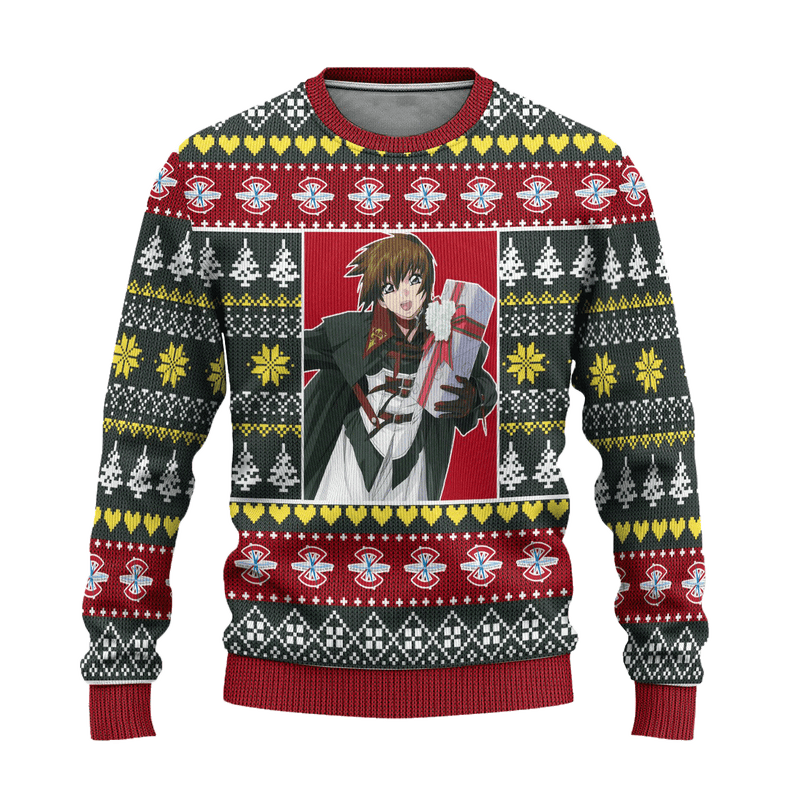 Kira Yamato Anime Ugly Christmas Sweater Custom Gundam Xmas Gift Nearkii