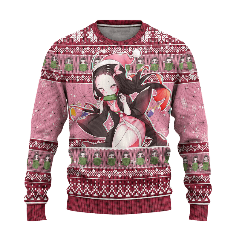 Demon Slayer Nezuko Kamado Anime Ugly Christmas Sweater Xmas Gift Nearkii