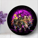 Demon Slayer Team Pink Moonlight Wood Wall Clock Nearkii