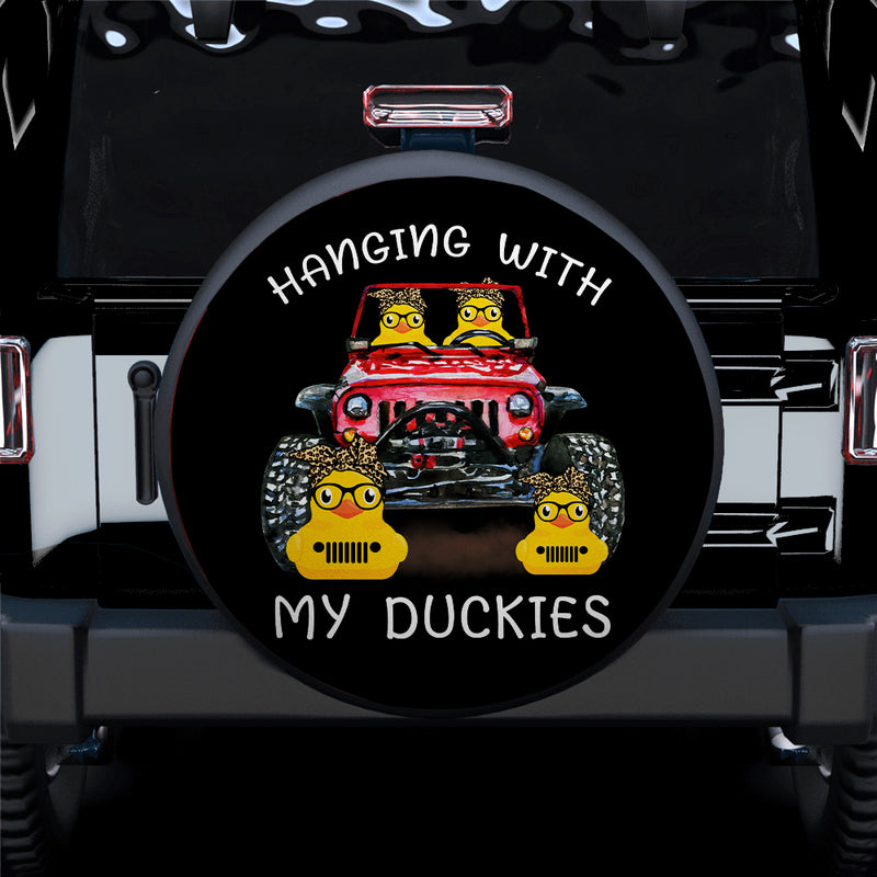 Hanging With My Duckies Red Jeep Car Spare Tire Covers Gift For Campers Nearkii