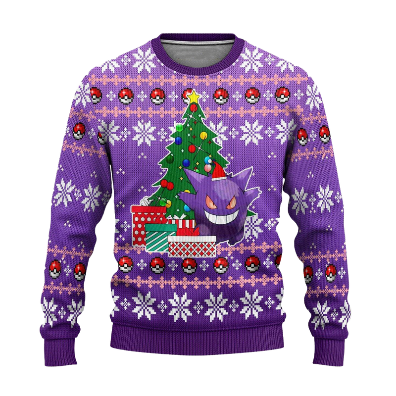 Pokemon Gengar Anime Ugly Christmas Sweater Xmas Gift Nearkii