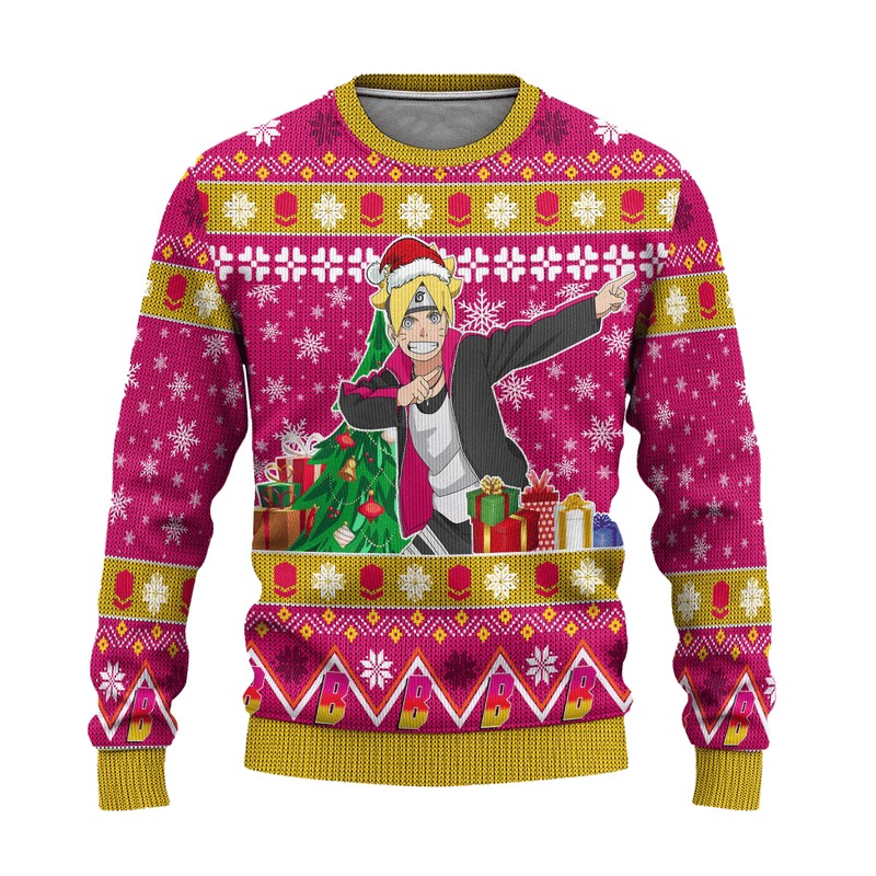 Boruto Uzumaki Anime Ugly Christmas Sweater Custom Boruto Xmas Gift