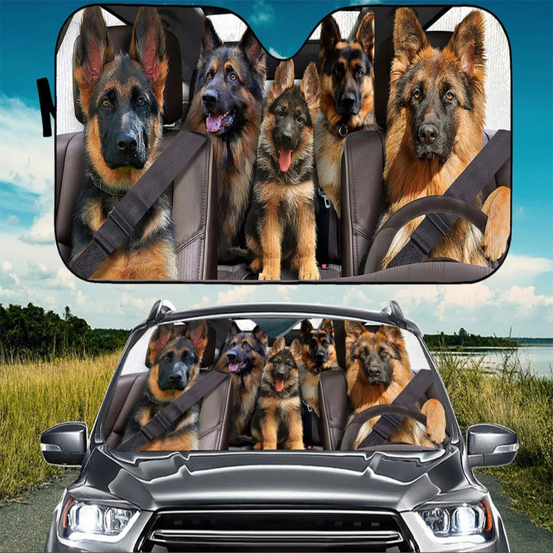 German Shepherd Family Driving Car Auto Sunshades Nearkii