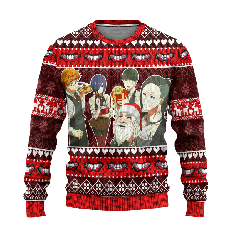 Tokyo Ghoul Anime Ugly Christmas Sweater Custom Xmas Gift Nearkii