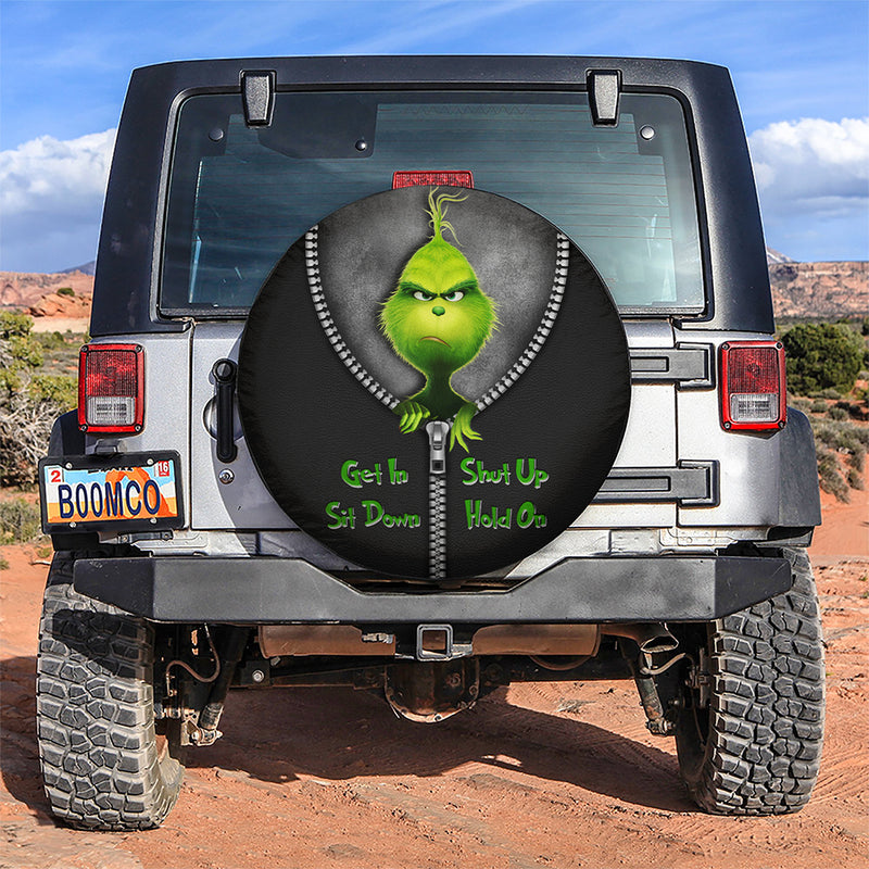 Grinch Zipper Get In Sit Down Shut Up Hold On Jeep Car Spare Tire Covers Gift For Campers Nearkii