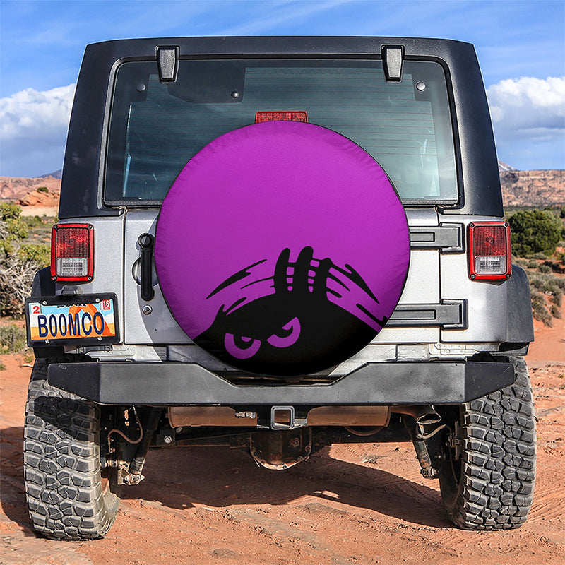 Evil Monster Peeping Peek A Boo Funny Purple Jeep Car Spare Tire Covers Gift For Campers Nearkii