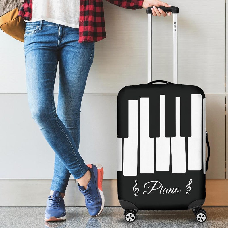 Piano Keys Design Spandex Luggage Cover Suitcase Protector Nearkii