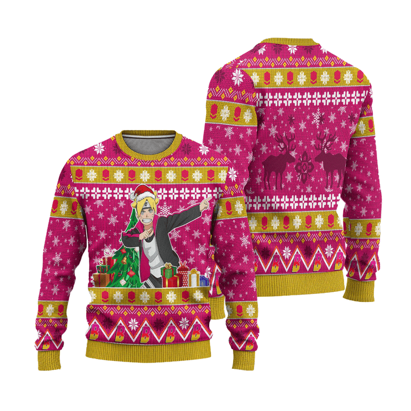 Boruto Uzumaki Anime Ugly Christmas Sweater Custom Boruto Xmas Gift