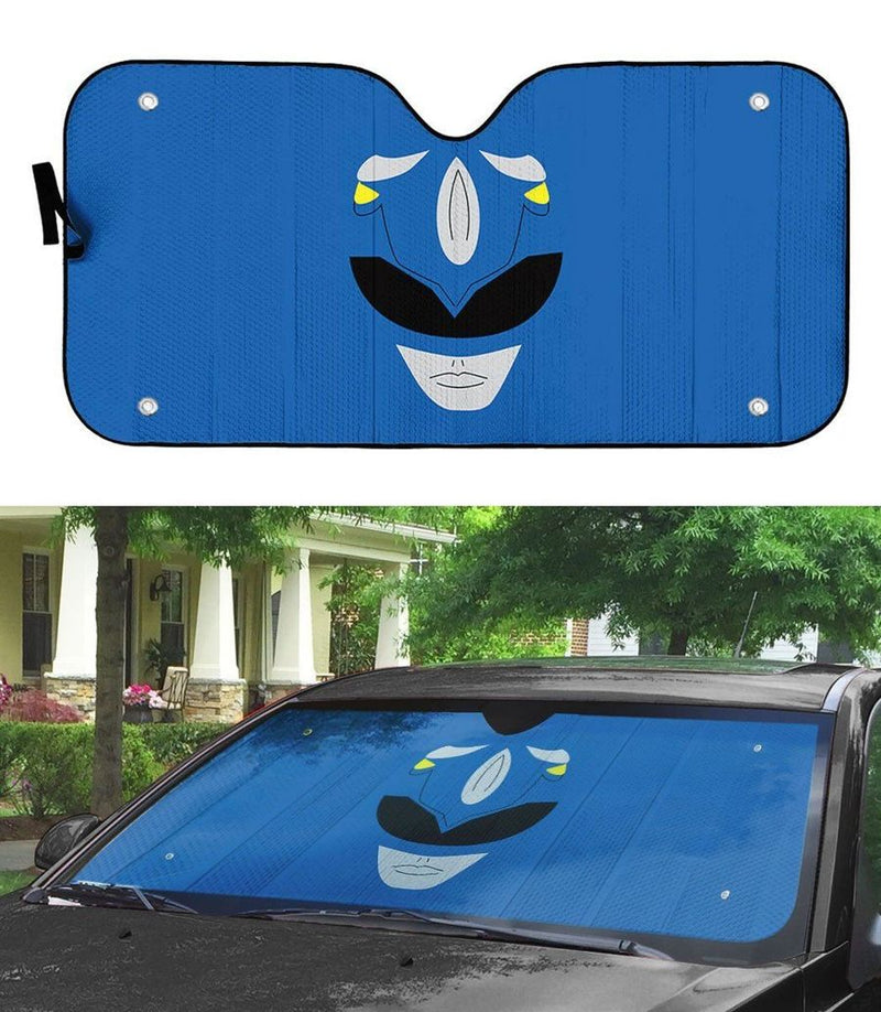 Mighty Morphin Power Rangers Blue Ranger Custom Car Auto Sunshade Windshield Accessories Decor Gift Nearkii