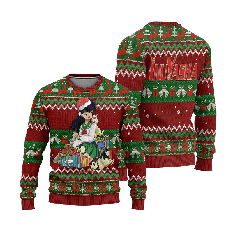 Kagome Ugly Christmas Sweater Inuyasha Anime Xmas Gift Nearkii