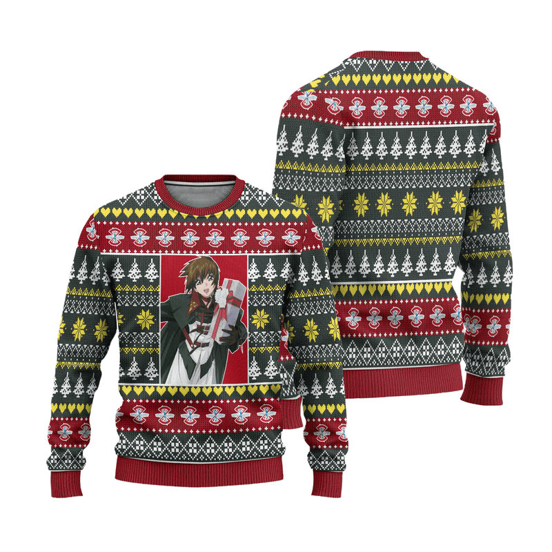 Kira Yamato Anime Ugly Christmas Sweater Custom Gundam Xmas Gift Nearkii