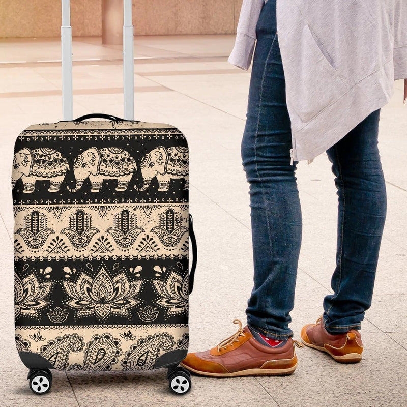 Elephant Hansa Lotus Pattern Luggage Cover Suitcase Protector Nearkii