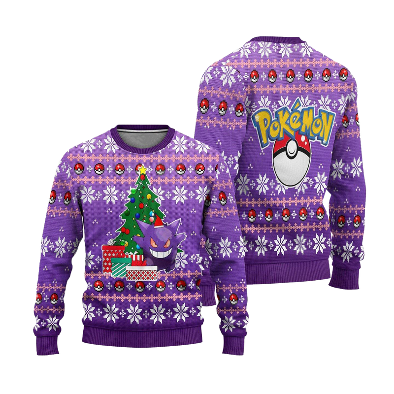 Pokemon Gengar Anime Ugly Christmas Sweater Xmas Gift Nearkii