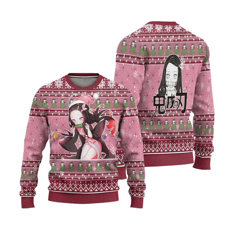 Demon Slayer Nezuko Kamado Anime Ugly Christmas Sweater Xmas Gift Nearkii