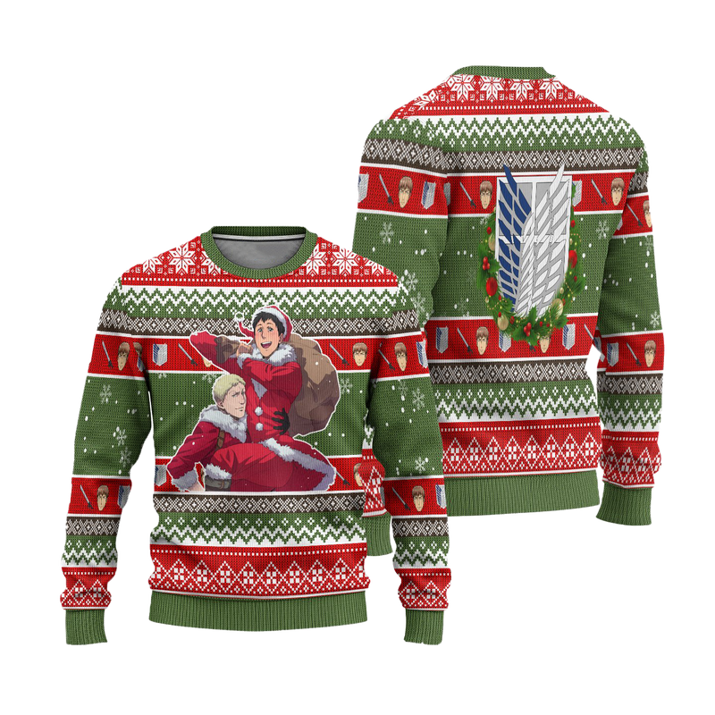 Jean Kirstein Attack on Titan Anime Ugly Christmas Sweater Xmas Gift Nearkii