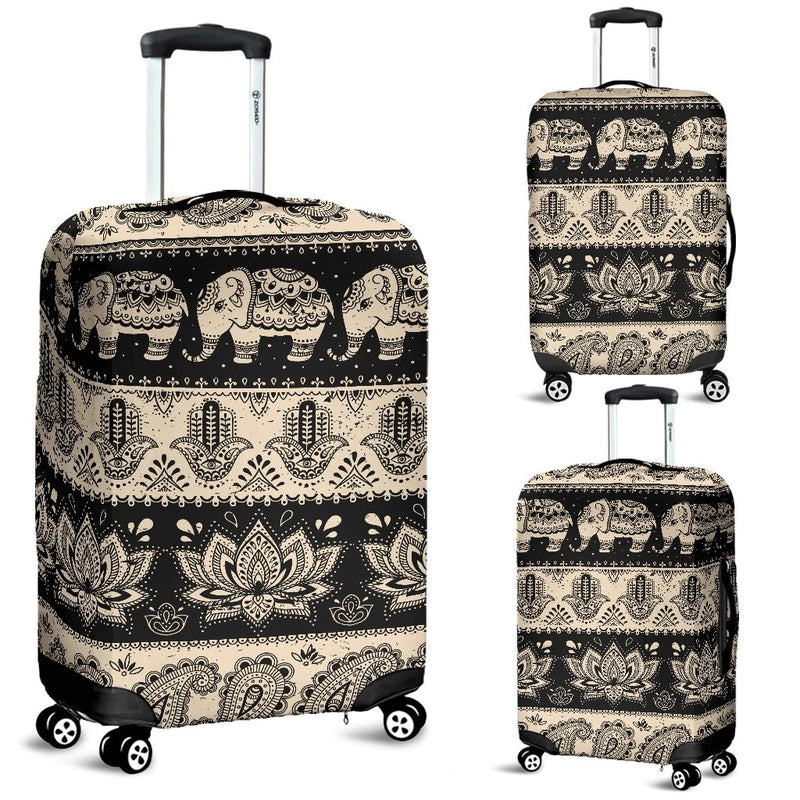 Elephant Hansa Lotus Pattern Luggage Cover Suitcase Protector Nearkii