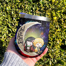Zenitsu And Nezuko Chibi Demon Slayer Love You To Moon And Back Premium Wine Tumbler Nearkii
