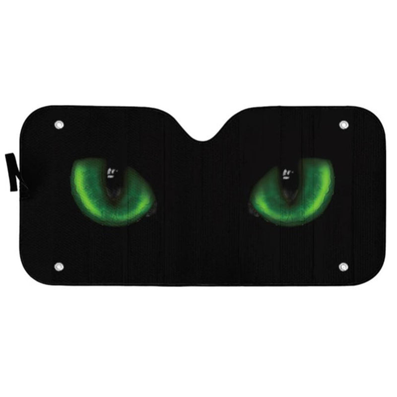 Green Dangerous Wild Black Cat Eyes In The Dark Custom Car Auto Sun Shades Windshield Accessories Decor Gift Nearkii