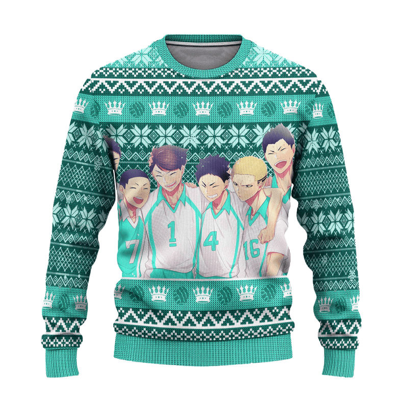 Aoba Johsai High Ugly Christmas Sweater Haikyuu Anime Xmas Gift Nearkii