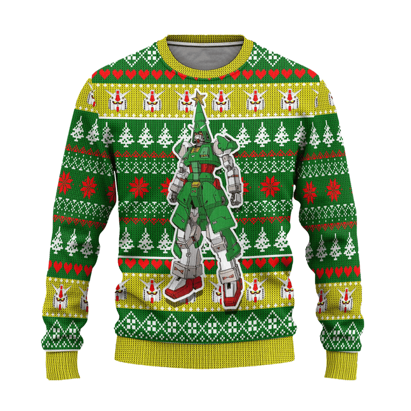 Gundam Anime Ugly Christmas Sweater Custom Pine Tree Xmas Gift Nearkii