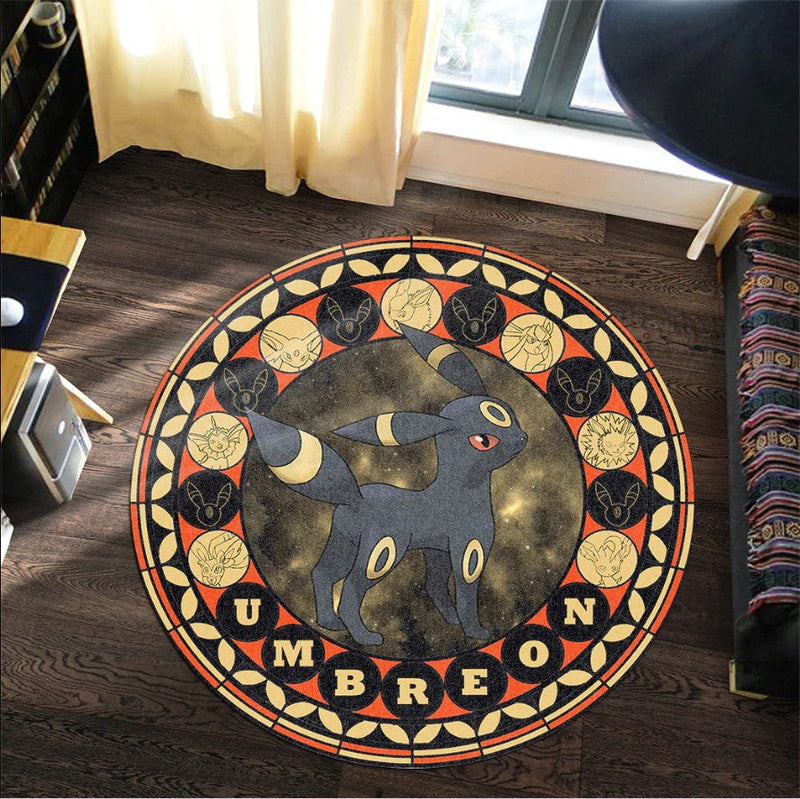 Pokemon Umbreon Round Carpet Rug Bedroom Livingroom Home Decor Nearkii