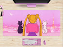 Lofi Sailor Moon Artemis And Luna Cats Mouse Mat Nearkii