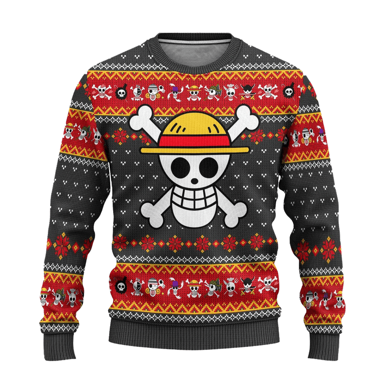 One Piece Anime Ugly Christmas Sweater Symbol Xmas Gift Nearkii