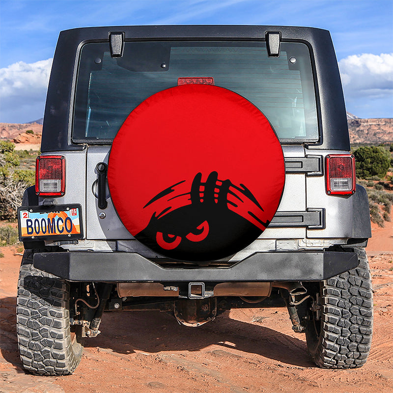 Evil Monster Peeping Peek A Boo Funny Red Jeep Car Spare Tire Covers Gift For Campers Nearkii