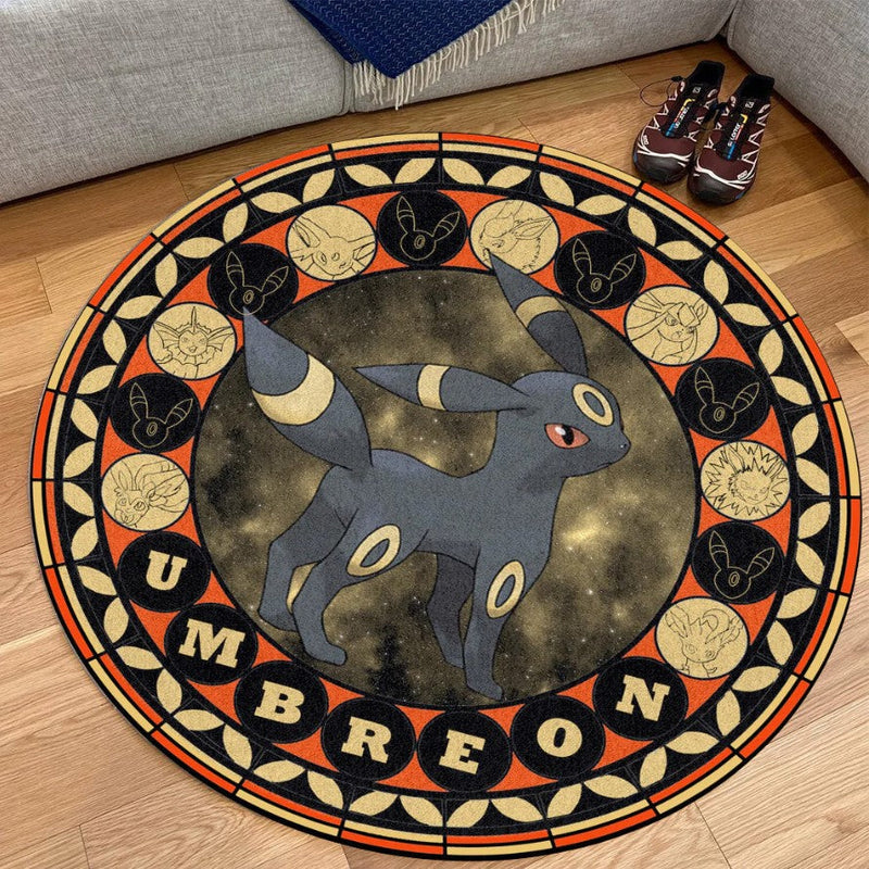 Pokemon Umbreon Round Carpet Rug Bedroom Livingroom Home Decor Nearkii