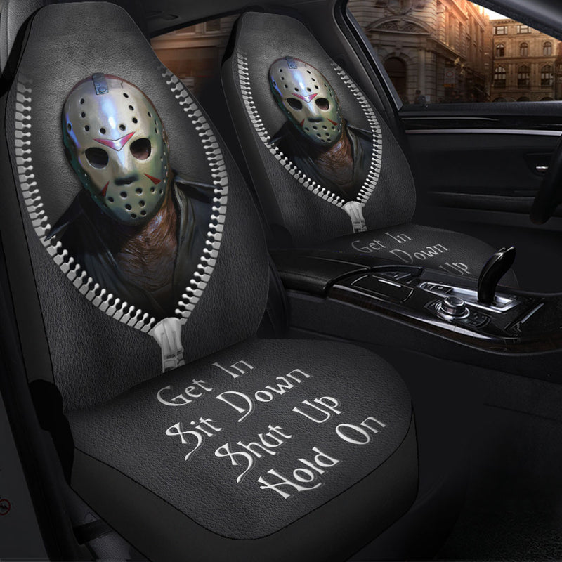 Jackson Friday The 13th Horror Get In Sit Down Shut Up And Hold On Car Zipper Car Seat Covers Nearkii