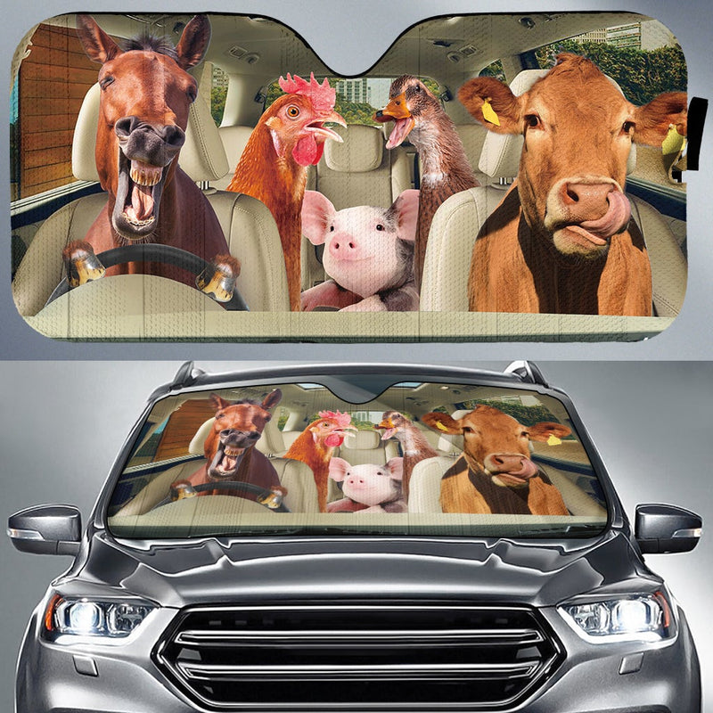 Driving Farm Animals Right Hand Drive Car Auto Sunshades Nearkii