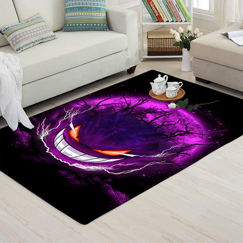 Gengar Pokemon Ghost Scary Moonlight Area Carpet Rug Home Decor Bedroom Living Room Decor Nearkii