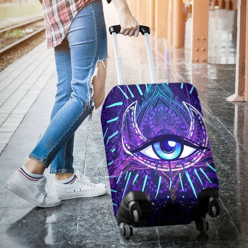 Third Eye Moon Mandala Luggage Cover Suitcase Protector Nearkii