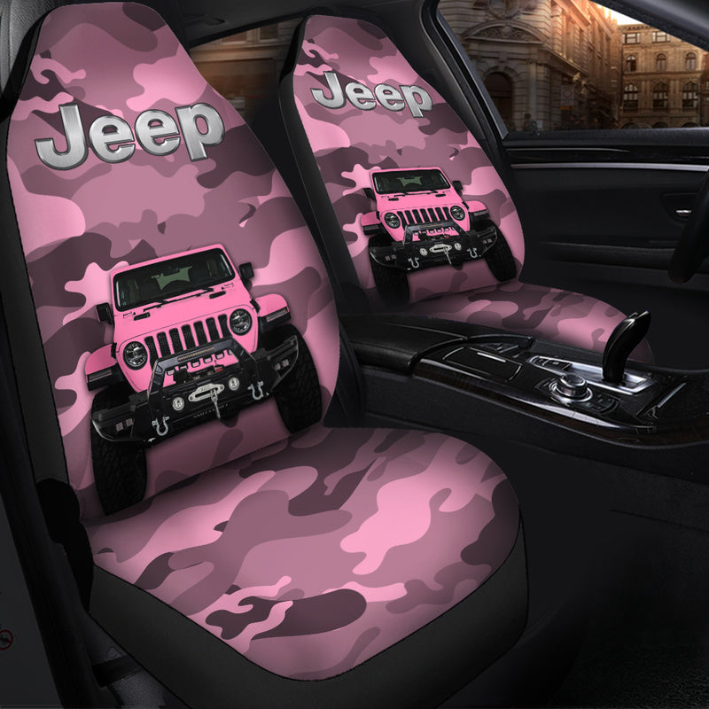 Pink Jeep Camouflage Premium Custom Car Seat Covers Decor Protectors Nearkii