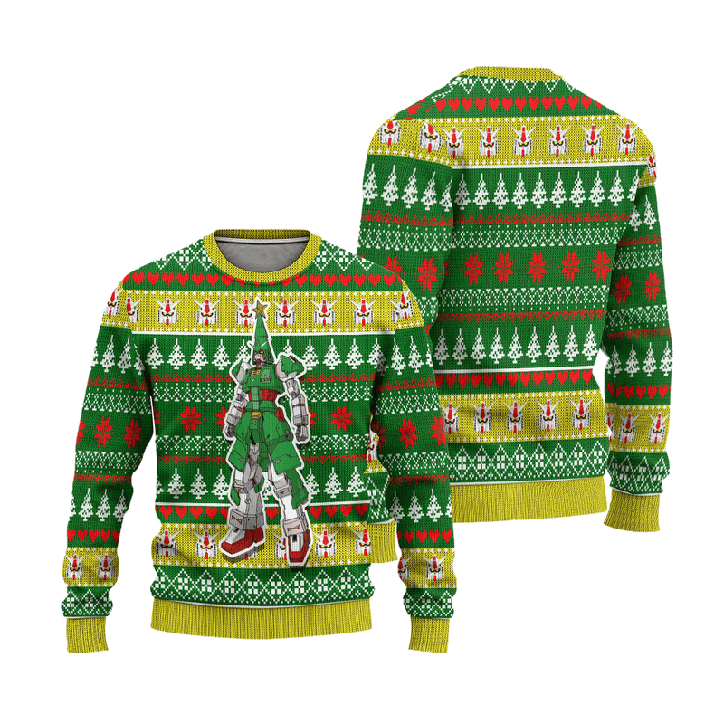 Gundam Anime Ugly Christmas Sweater Custom Pine Tree Xmas Gift Nearkii