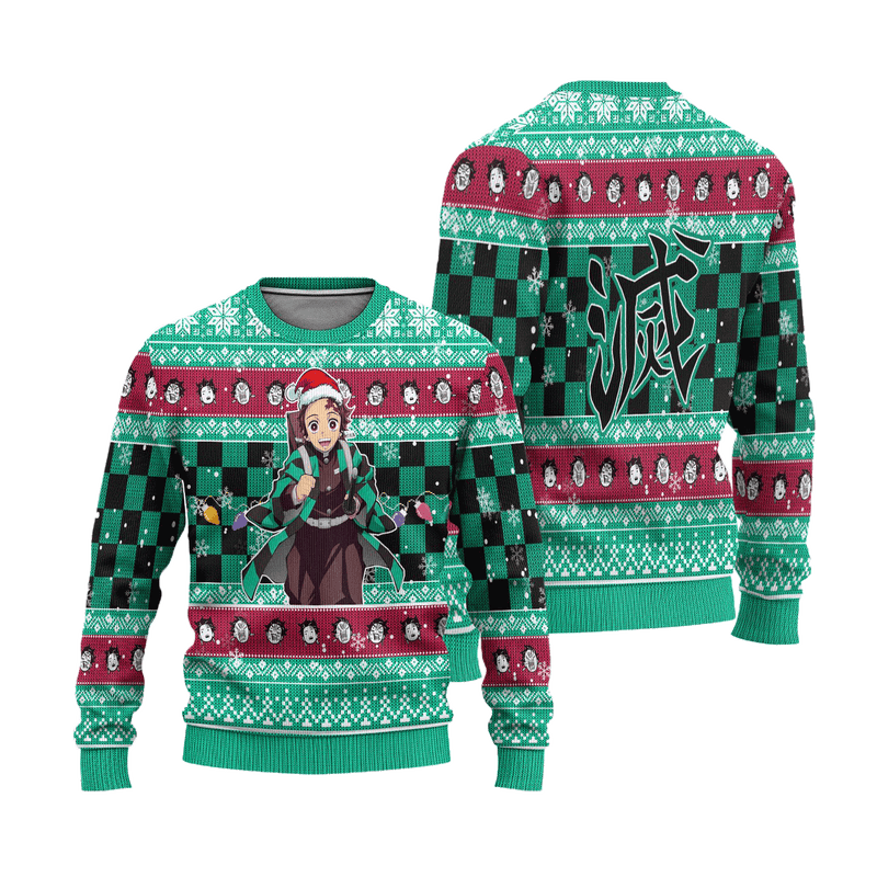 Demon Slayer Tanjiro Kamado Anime Ugly Christmas Sweater Xmas Gift Nearkii