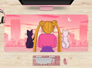 Lofi Sailor Moon Artemis And Luna Cats Mouse Mat Nearkii