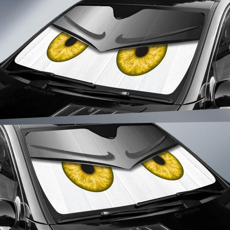 Silver Funny Angry Cartoon Eyes Car Auto Sun Shades Windshield Accessories Decor Gift Nearkii