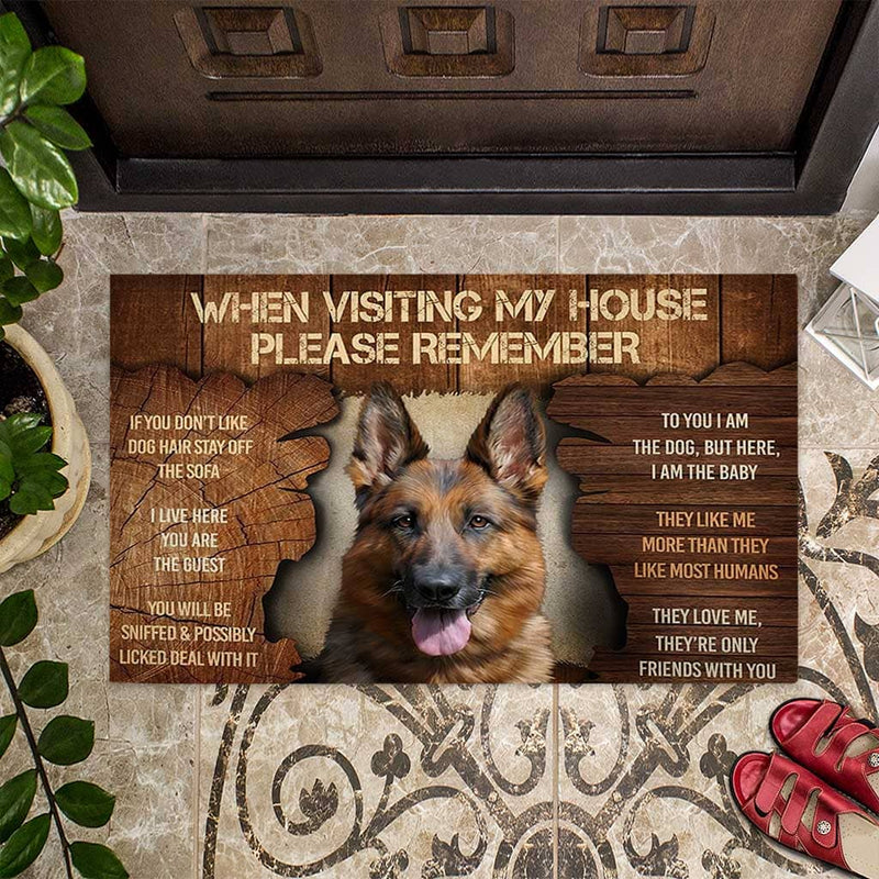 When Visiting My House German Shepherd Dog Doormat Home Decor Nearkii